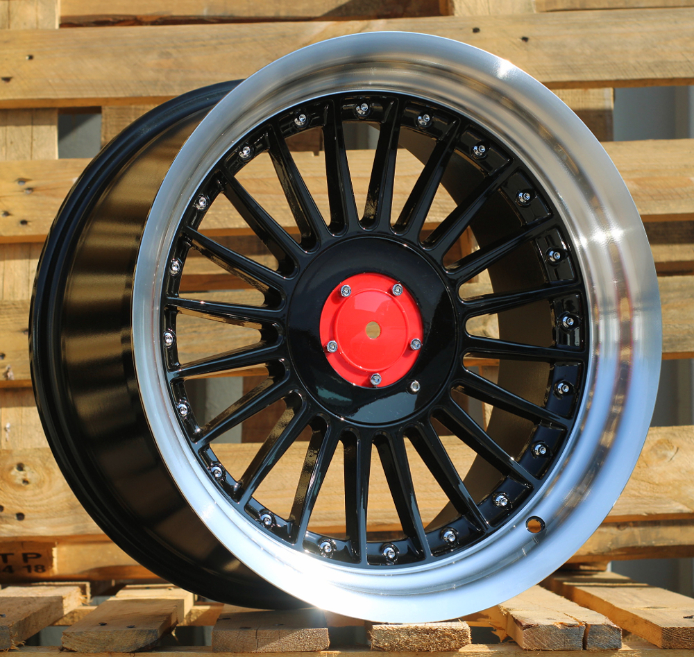 R17x9 5X120 ET 15 74.1 7307R Black+Polished Lip (BLPL) For BMW (Z5+P1) (ALPINA Style Rear+Front (GRPL))