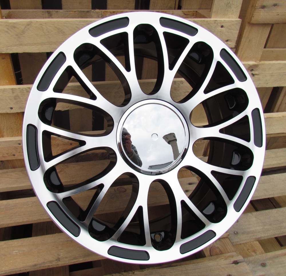 R15x6 4X98 ET 35 58.1 LU392 Black Polished (MB) For FIAT (P1)