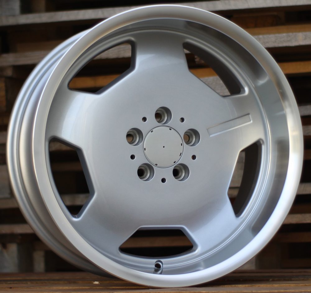 R18x8 5X112 ET 35 66.6 I5270 Silver+Polished Lip (SP) For MER (K7) (MONOBLOCK Style)