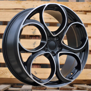 R19x8 5X110 ET 34 65.1 L2387 Black Polished Half Matt (MBHM) For ALFA (P1)