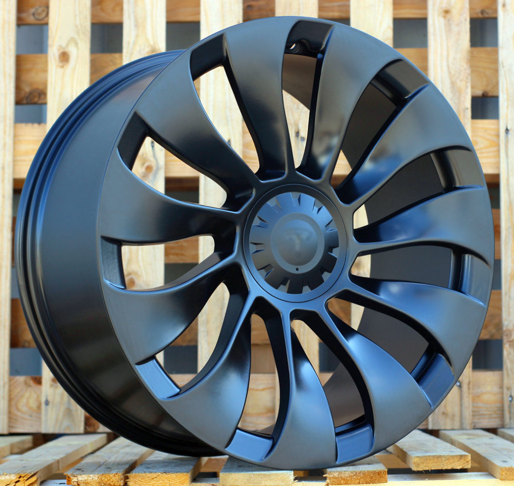 R18x8.5 5X114.3 ET 38 64.1 YS214 (H3117F) Black Half Matt (BLHM) For TESLA (Z3) (HYBRID FORGED (Model 3))