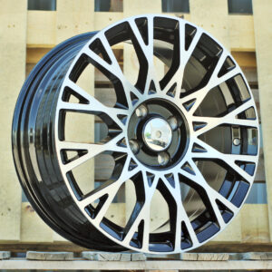 R16x6.5 4X98 ET 35 58.1 Y1283 (YF0447) Black Polished (MB) For FIAT (M) (HYBRID FORGED NEW Model 500)
