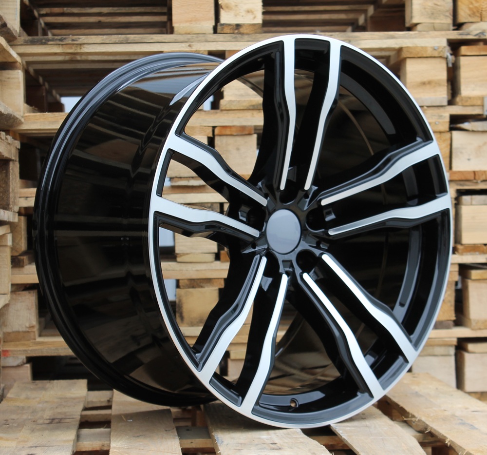 R21x10.5 5X120 ET 40 74.1 BY588 (DLJ588) Black Polished (MB) For BMW (Z1) (Rear+Front)