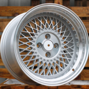R15x7 4X100 ET 25 73.1 LU483 Silver+Polished Lip (SP) For RACIN (P1) (BBS Style)
