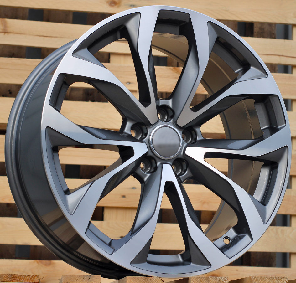 R18x8 5X112 ET 39 66.5 XF562 (H726D) Grey Polished (MG) For AUD (K7) (HYBRID FORGED)
