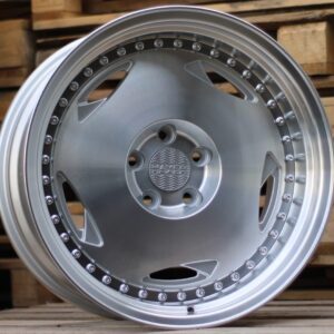 R16x9 4X100 ET 20 73.1 HX029 Polished Silver+Polished Lip (MSPL) For HAXER (K7) (Rear+Front)