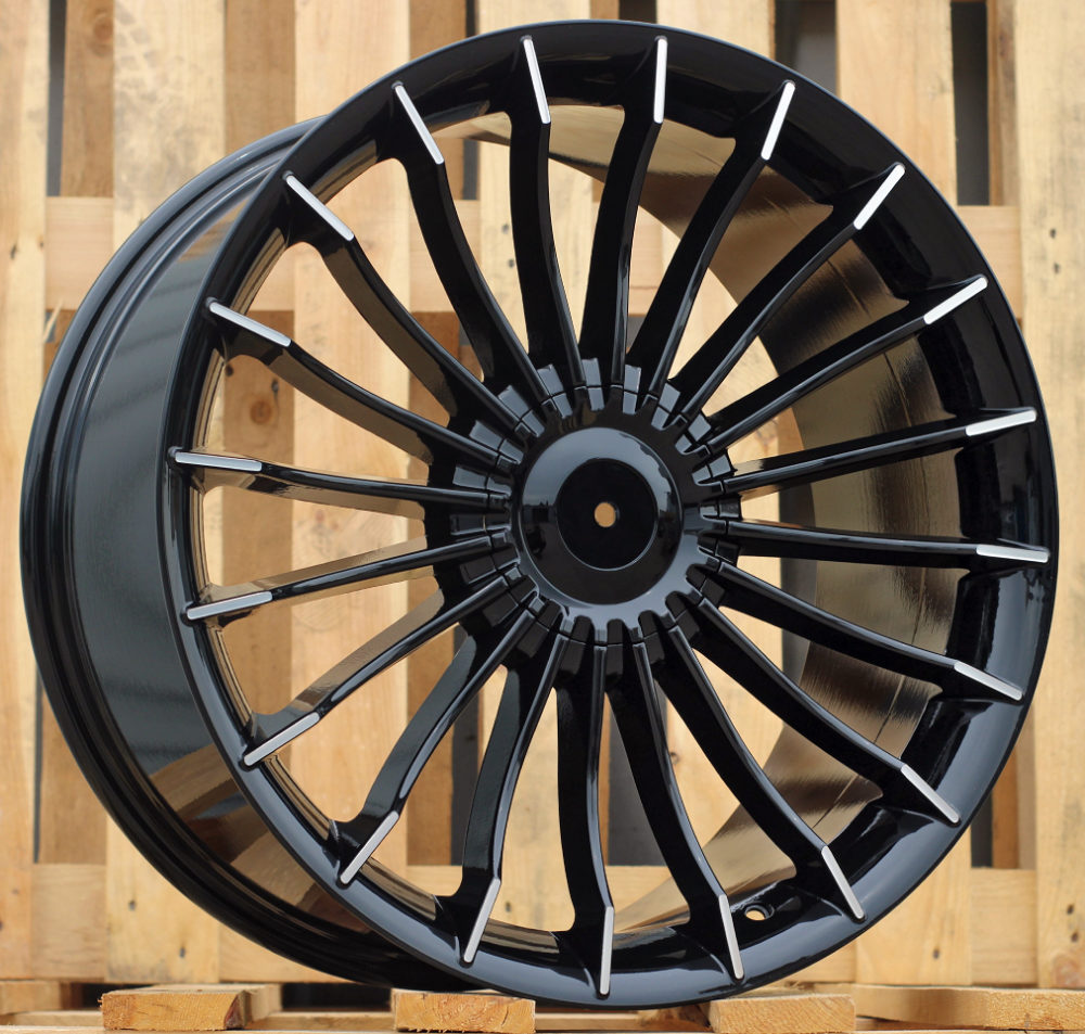 R18x8.5 5X120 ET 20 74.1 BK273 Black Polished (MB) For BMW (P2+K2+P+M) (ALPINA Style Rear+Front)