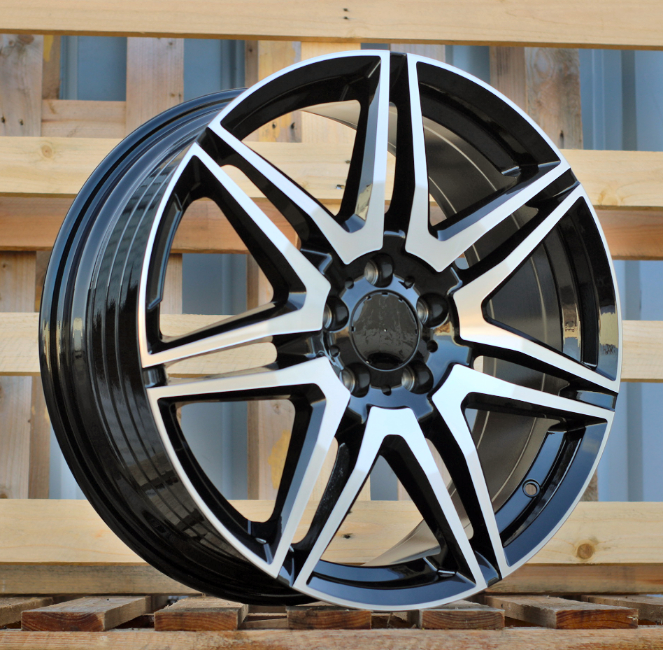 R18x8 5X112 ET 52 66.6 YF7075 Black Polished (MB) For MER (Z7) (HYBRID FORGED V-Class/Vito 1075kg)