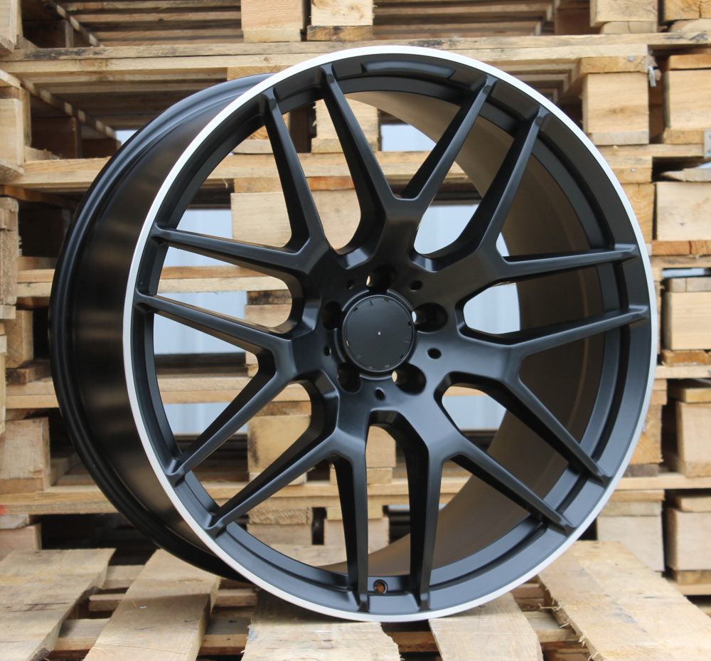 R22x10 5X130 ET 36 84.1 FE115 (HE762) Black Half Matt+Polished Lip (BLHMPL) For MER (P1) (Rear+Front)