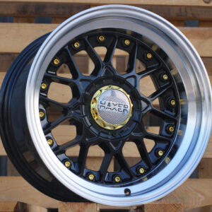 R16x9 8X100/114 ET ET10 73.1 A8078 (HX025) Black+Polished Lip (BLPL) For HAXER (K3) (Rear+Front (AKC 65 Eur))