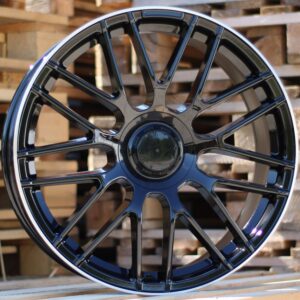 R17x7.5 5X112 ET 35 66.5 B1268 (H3368F) Black+Polished Lip (BLPL) For MER (Z3) (HYBRID FORGED)