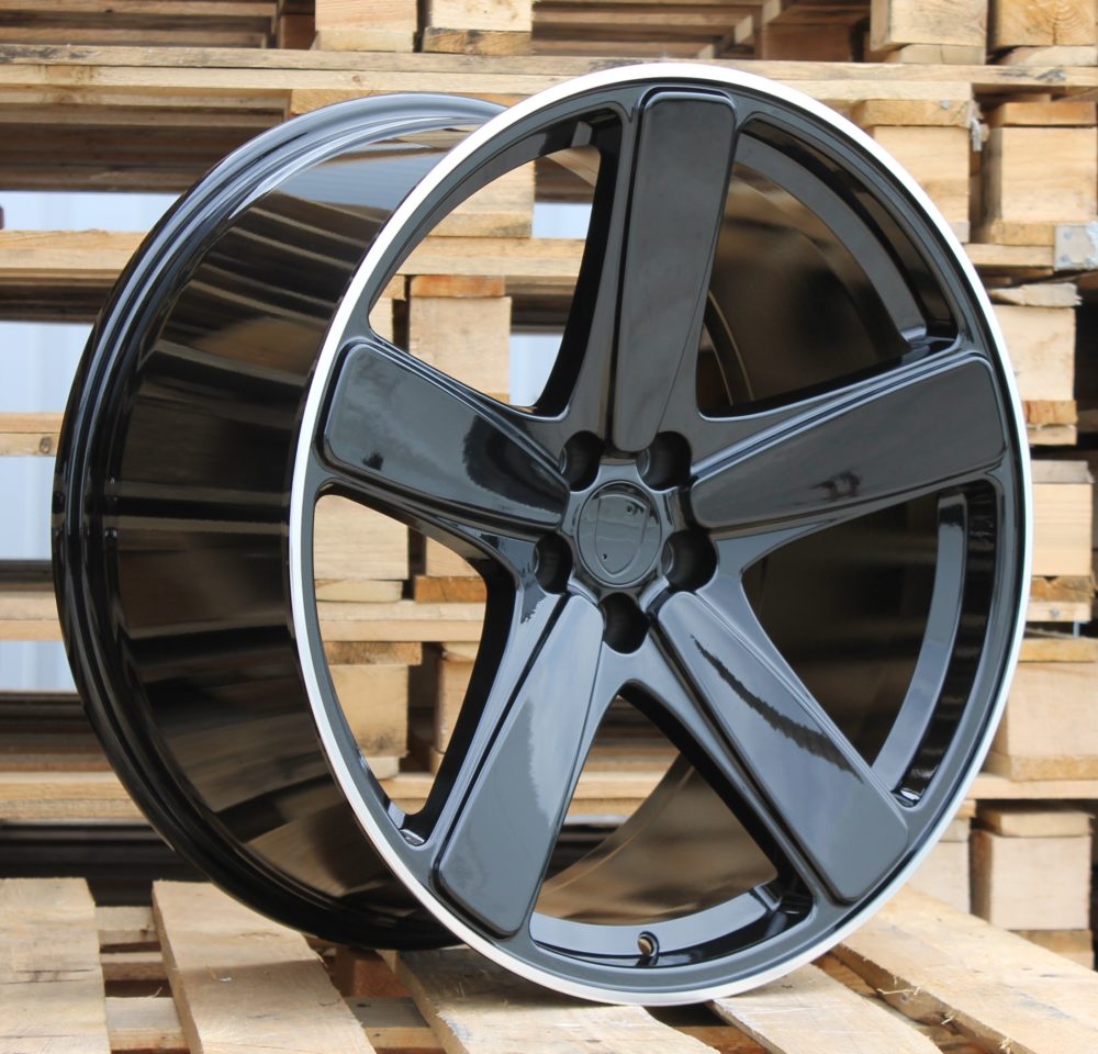 R21x9 5X112 ET 26 66.5 FE023 (BY1120) Black+Polished Lip (BLPL) For PORCH (Z3) (Rear+Front)