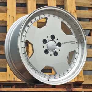 R17x8 5X112 ET 35 66.6 B5852 Silver+Polished Lip (SP) For MER (P) (MONOBLOCK Style)