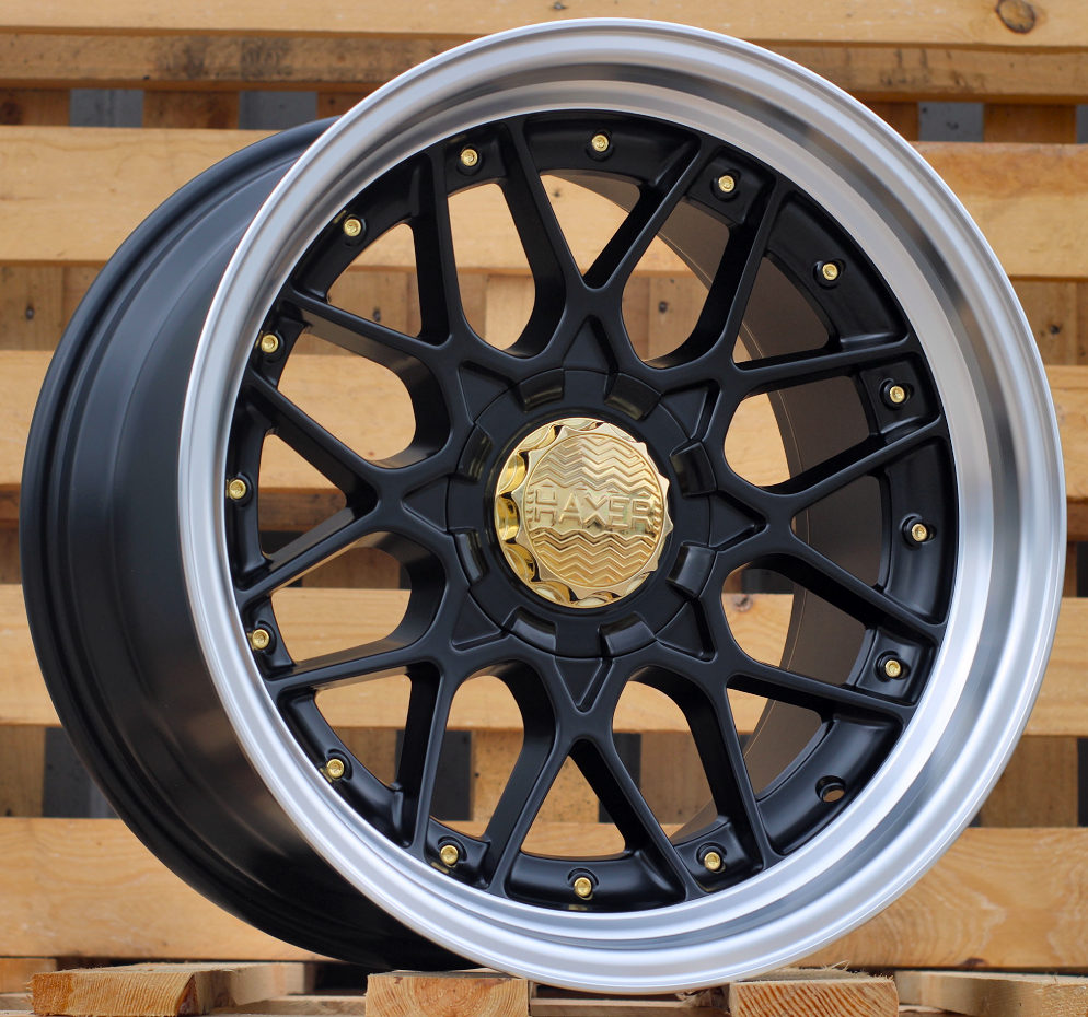 R18x10 10X120/112 ET 15 74.1 HX025 (HX025) Black Half Matt+Polished Lip (BLHMPL) For HAXER (P) (Rear)