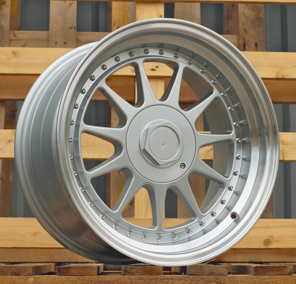 R17x7.5 4X100 ET 30 57.1 7962F Silver+Polished Lip (SP) For RACIN (Z3) (HARTGE Style)