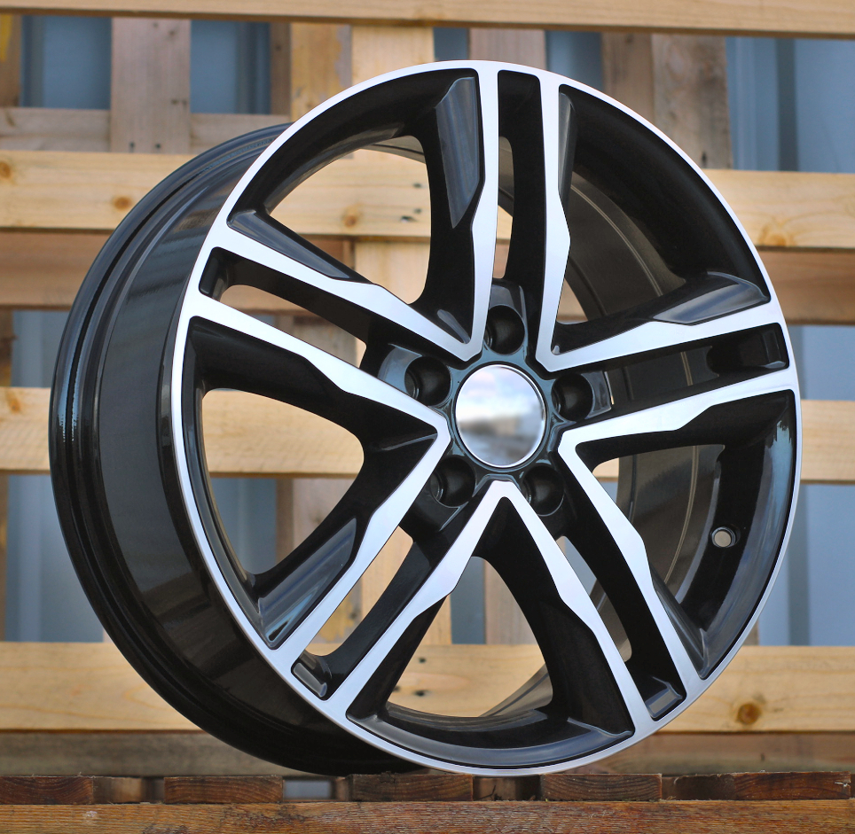R17x7.5 5X114.3 ET 42 66.1 BK424 Black Polished (MB) For RACIN (K2) ((max 1250kg) Opel Vivaro; Renault Trafic)