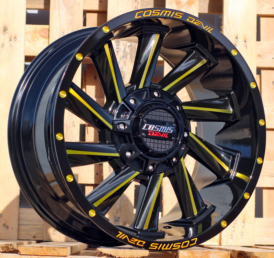R18x9 12X130/139 ET 0 106.1 B1323 Black Polished Gold Milling (MBYM) For 4X4 (K3) ((AKC 85 Eur))