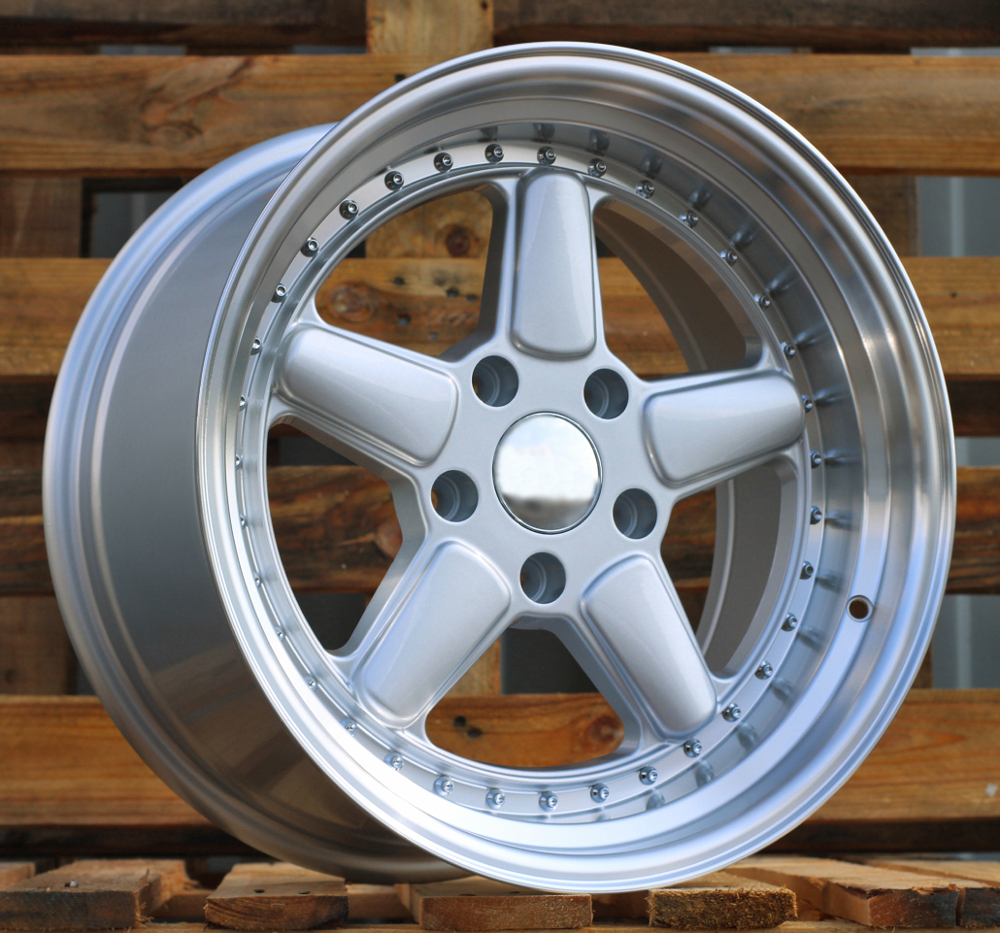 R17x9 5X120 ET 25 72.6 7961F Silver+Polished Lip (SP) For BMW (Z7) (AC Schnitzer Style (Front+Rear))