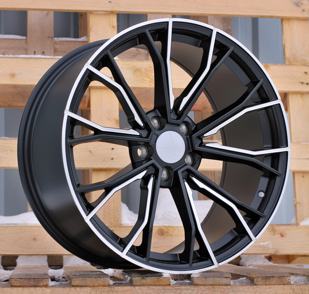 R19x8.5 5X112 ET 25 66.6 A5385 (XFE290) Black Half Matt (BLHM) For BMW (K4+P1) (Rear+Front (With polished LIP))
