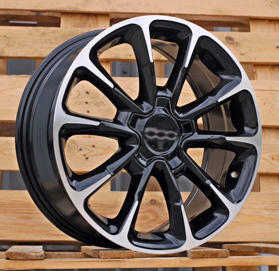 R17x7 5X110 ET 40 65.1 Y1281 Black Polished (MB) For FIAT (Z4) (NEW Model 500)