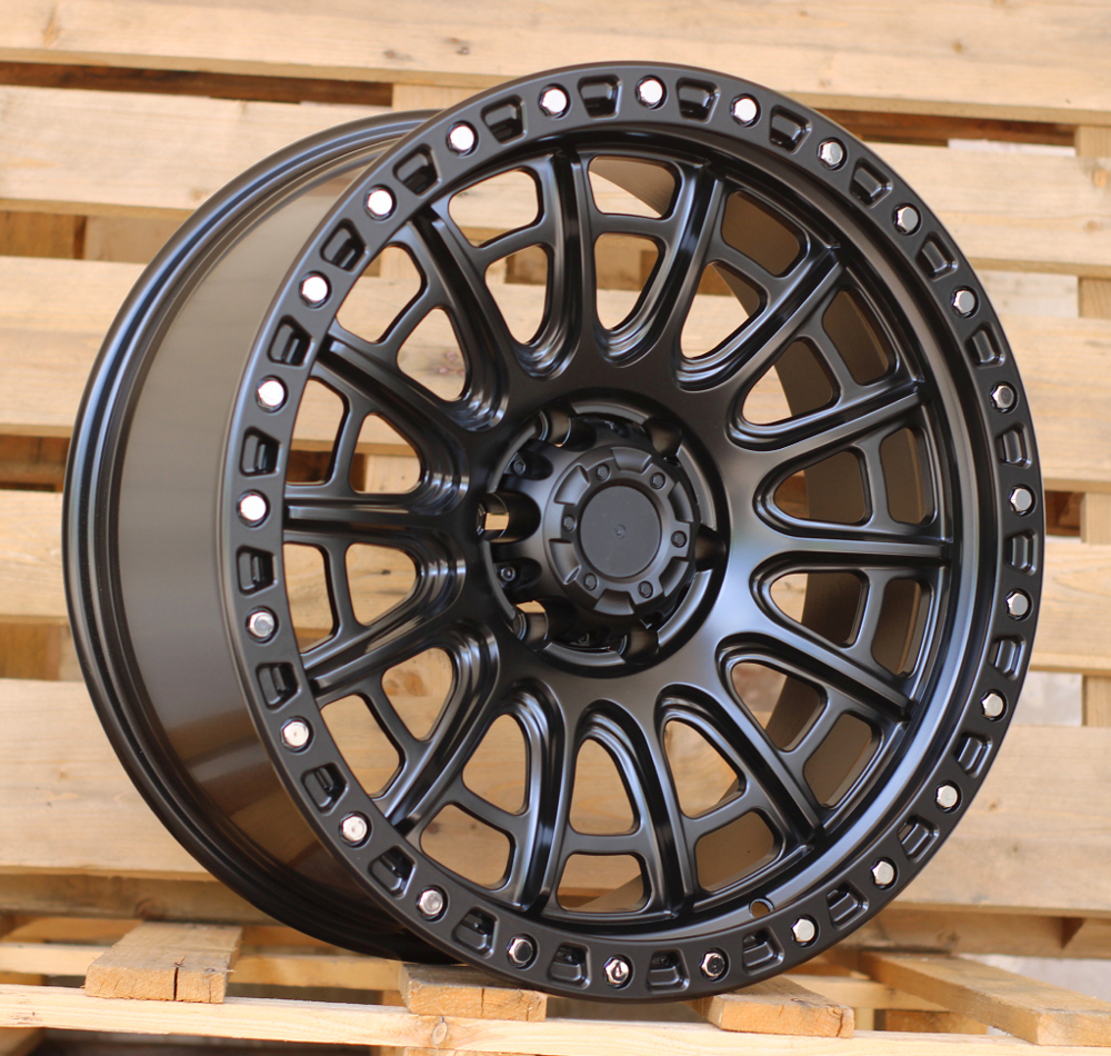 R20x9 6X139.7 ET 0 110.1 FBX134 Black Matt (BM) For 4X4 (K3) (HYBRID FORGED MB+Silver Rivets)