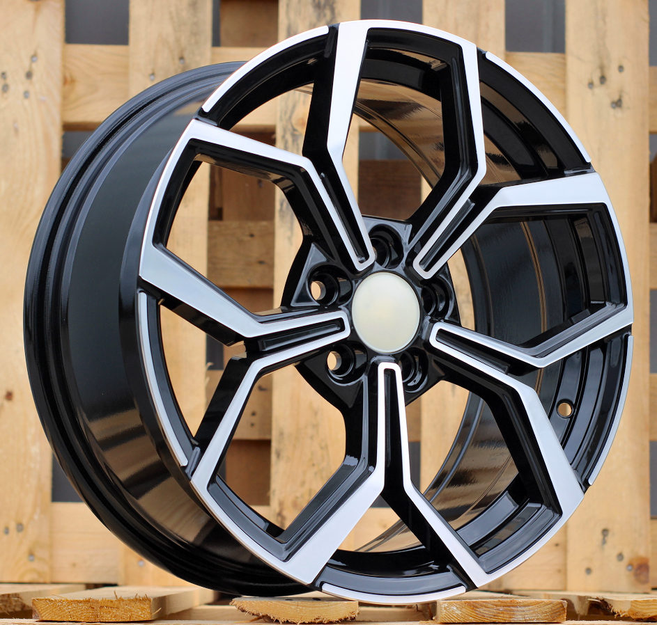 R18x7.5 5X100 ET 45 57.1 B5952 (IN5563) Black Polished (MB) For VW (M+K8)
