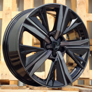 R18x7.5 5X108 ET 44 65.1 Y1187 (IN5668) Black+Tinted Face (BLTF) For PEUG (M) (NEW Design Carved Spokes)
