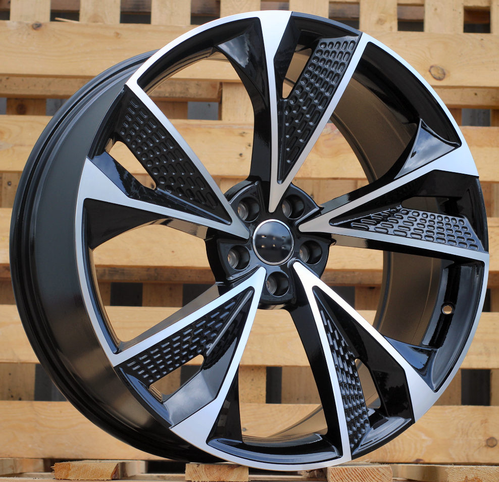 R18x8 5X112 ET 35 66.5 B1566 (FBX008) Black Polished (MB) For AUD (Z6) (HYBRID FORGED)