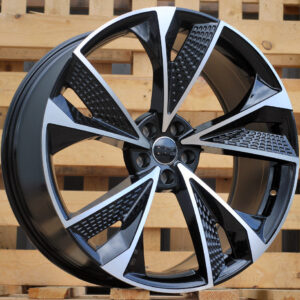 B1566_000000008196 R18x8 5X112 ET 35 66.6 B1566 (FBX008) Black Polished (MB) For AUD (Z5) (HYBRID FORGED)